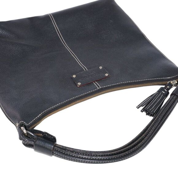 Kate Spade Black Pebbled Leather Bag with Tassel Keychain Accent - Picture 8 of 11